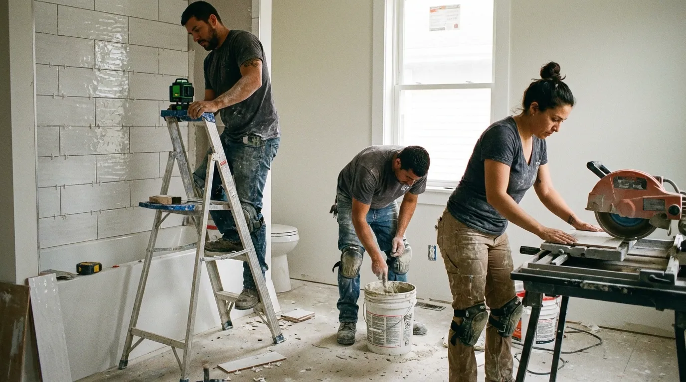 Bathroom Tiling Completed