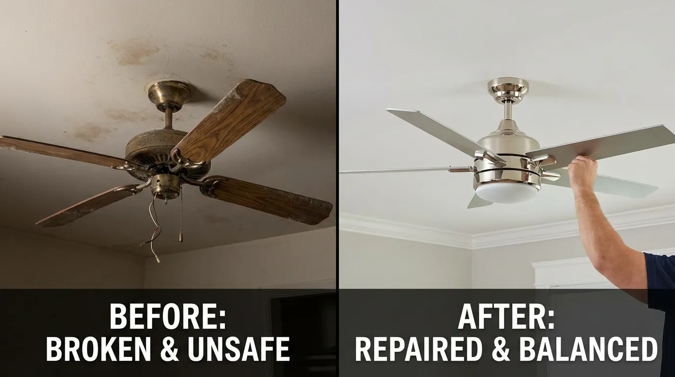 Fan Repair Before and After
