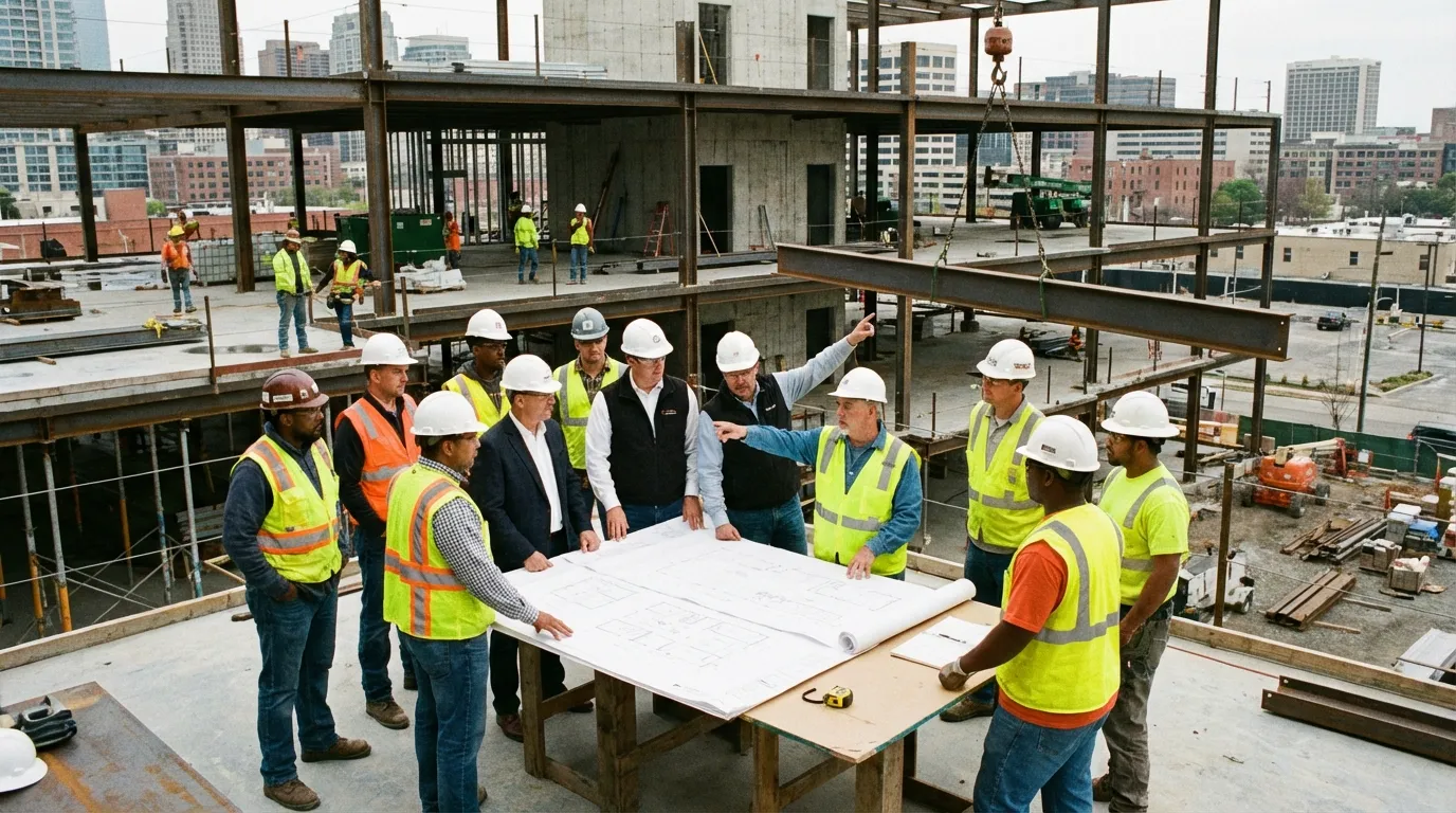 Construction team meeting Romford