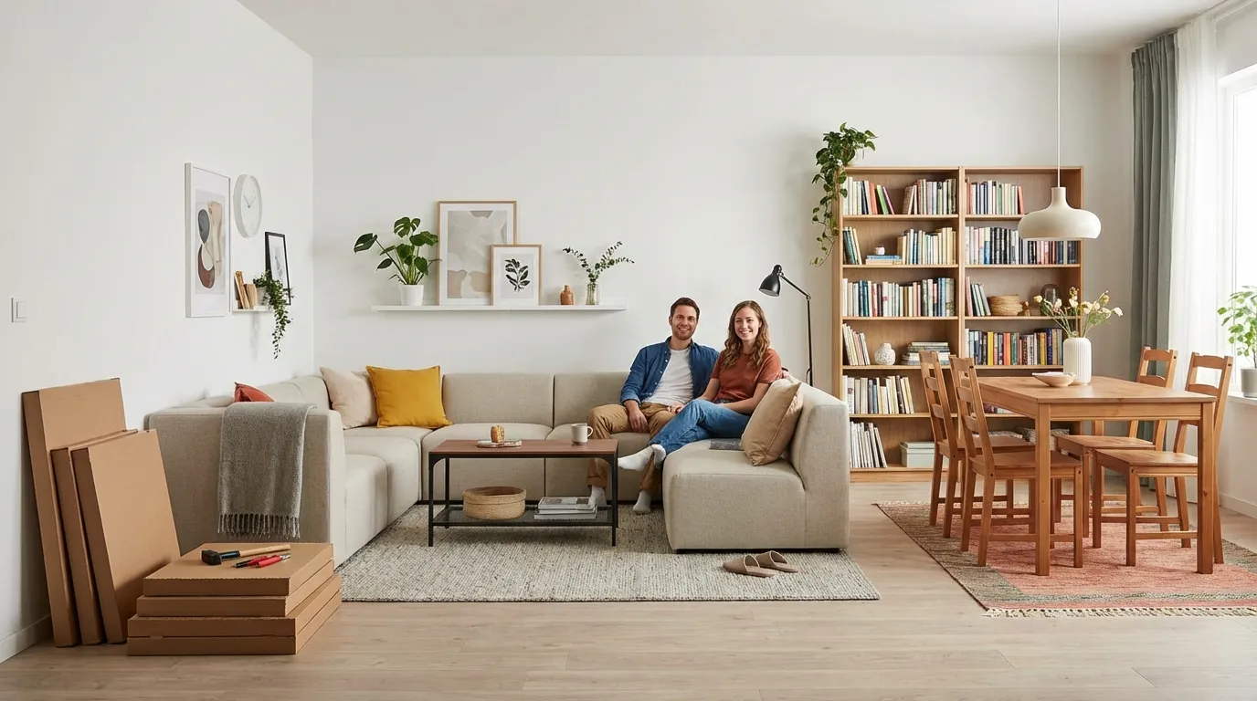 Completed furniture assembly