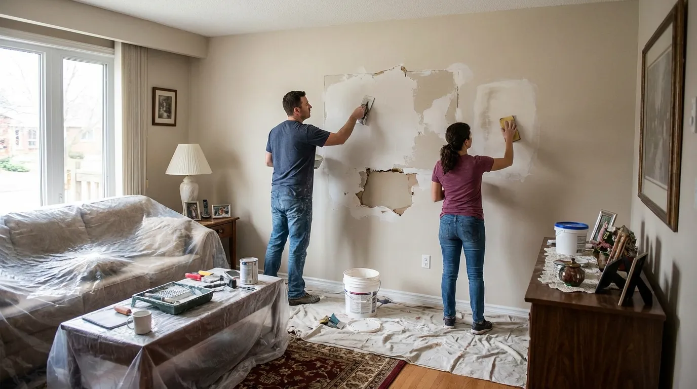 Drywall Repair Services in Barking Living Room